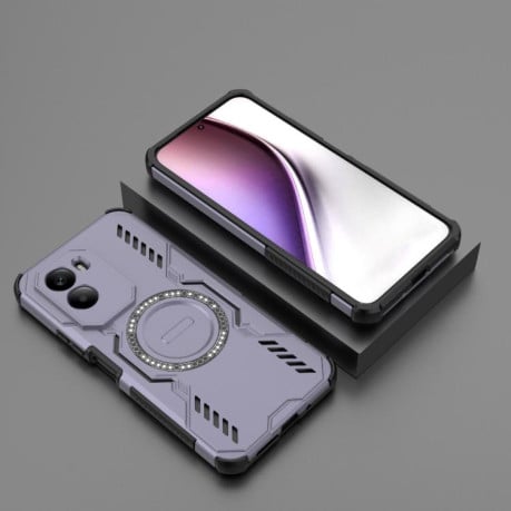 Противоударный чехол Butterfly Armor с MagSafe на Xiaomi Poco M7 4G 169mm - фиолетовый
