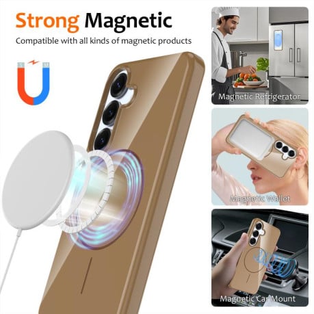 Чохол Glossy глянсовий з MagSafe на Samsung Galaxy S25 FE 5G - золотий