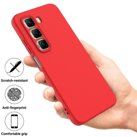 Силіконовий чохол Solid Color Liquid Silicone на Infinix Hot 50 4G - червоний