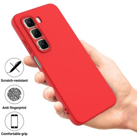 Силиконовый чехол Solid Color Liquid Silicone на Infinix Hot 50 Pro+ - красный
