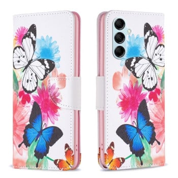 Чехол-книжка Colored Drawing Pattern для Samsung Galaxy M14 5G - Butterflies