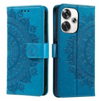 Чехол-книжка Totem Flower для Xiaomi Poco F6 - синий