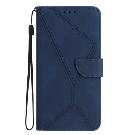 Чохол-книжка Stitching Embossed Leather для iPhone 15 Plus -синій