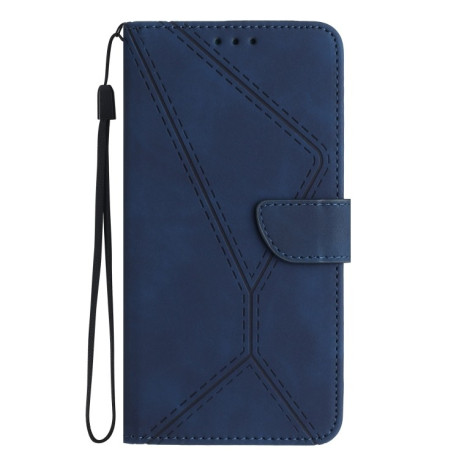 Чехол-книжка Stitching Embossed Leather для Vivo V27E 4G Global - синий