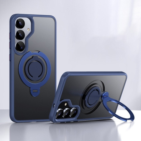 Протиударний чохол Frosted MagSafe with 360 Degree для Samsung Galaxy S25 - синій