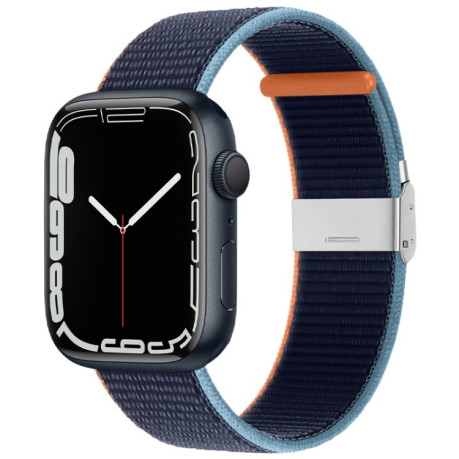 Ремешок Metal Buckle Nylon Strap для Apple Watch 10 46mm/Ultra 49mm / Series 8/7 45mm / 44mm / 42mm- темно-синий