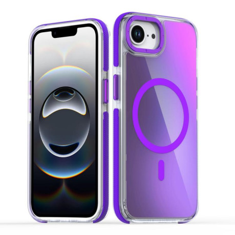 Чехол Dual-Color Gradient Discolor MagSafe для iPhone 16e - фиолетовый