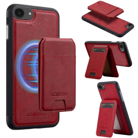 Чохол-книжка LC.IMEEKE L3 Series Detachable RFID Card Bag Magsafe для iPhone 16e - червоний