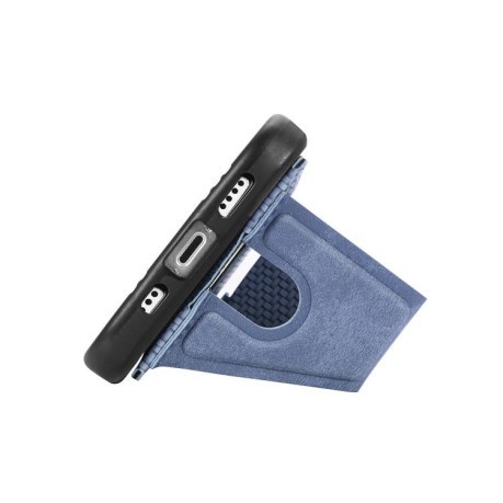 Противоударный чехол Carbon Fiber Card Wallet Ring Holder для Google Pixel 9a - синий