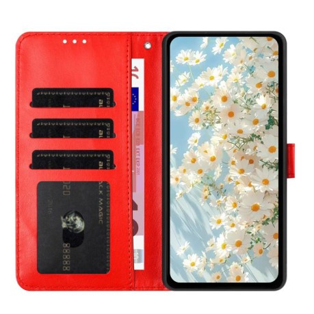 Чехол-книжка Daisy Embossed Leather для Samsung Galaxy F16 5G / M16 5G - красный