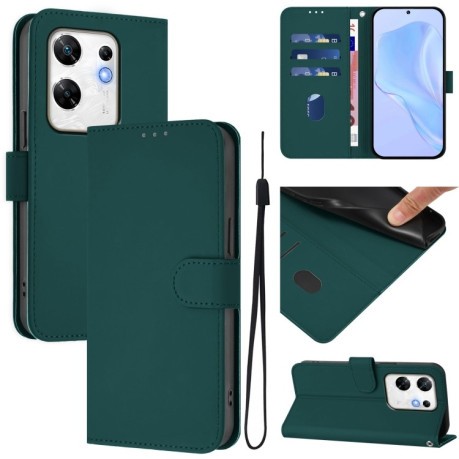 Чехол-книжка Skin Feel Solid Color Leather для Infinix Zero 30 4G - зеленый