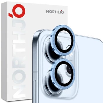 Защитное стекло на камеру NORTHJO Camera Lens Protector CD Metal Ring на OPPO Reno14 F 5G — синее