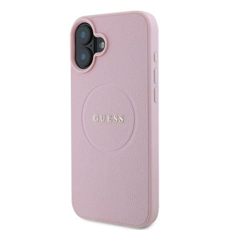 Оригинальный чехол Guess Saffiano MagSafe на iPhone 16 Plus - Pink