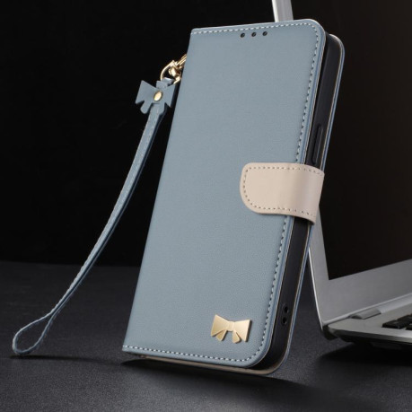 Чехол-книжка Metal Bow Leather для Xiaomi Redmi Note 14 4G 164.84mm -  голубой