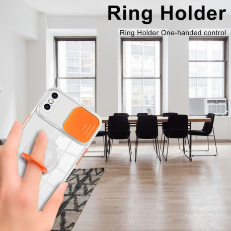 Протиударний чохол Sliding Camera with Ring Holder для iPhone XS Max  - прозоро-чорний