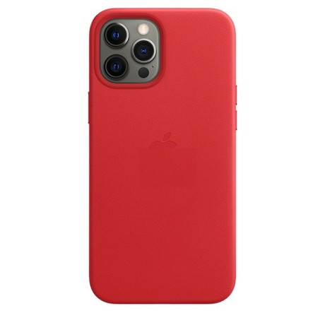 Кожаный Чехол Leather Case MagSafe Red для iPhone 12/ iPhone 12 Pro