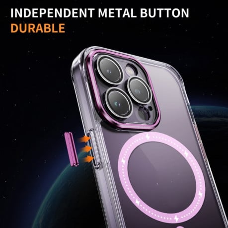 Чехол Clear Case MagSafe Simple Magnetiс для iPhone 15 Pro - розовый