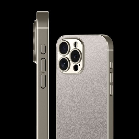 Противоударный чехол GKK Metal Paint Skin Feel Leather для iPhone 16 Pro Max - фиолетовый
