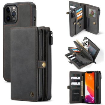 Кожаный чехол-кошелек CaseMe 018 на iPhone 12 Pro Max - черный