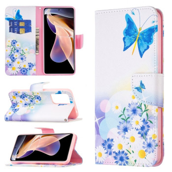 Чехол-книжка Colored Drawing Pattern для Xiaomi Redmi Note 11 Pro / 11 Pro+ - Butterfly Love