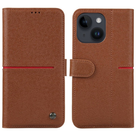 Чохол-книжка GEBEI Top-grain для iPhone 15 - коричневий