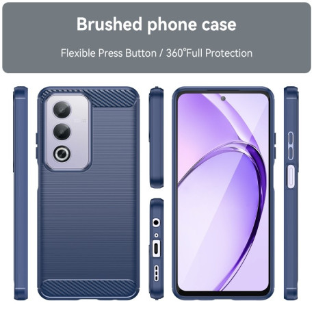 Протиударний чохол Brushed Texture Carbon Fiber на OPPO A80 5G/A3 Pro - синій