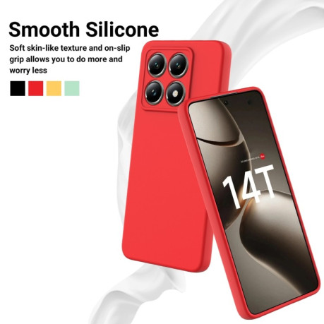 Силиконовый чехол Solid Color Liquid Silicone на Xiaomi 14T - красный