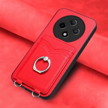 Чохол протиударний R20 Ring Card Holder для OPPO A3 Pro 5G - червоний