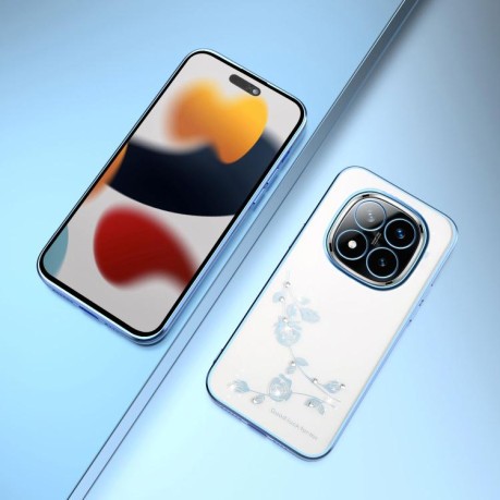 Протиударний чохол Bling Diamond Flower All-inclusive для Xiaomi Redmi Note 14 Pro+ - синій