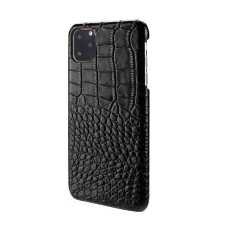 Кожаный чехол EsCase Crocodile Skin-like на iPhone 11- черный