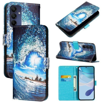 Чехол-книжка Colored Drawing Pattern Plain Weave Leather для Samsung Galaxy A16 5G - Waves And Sun