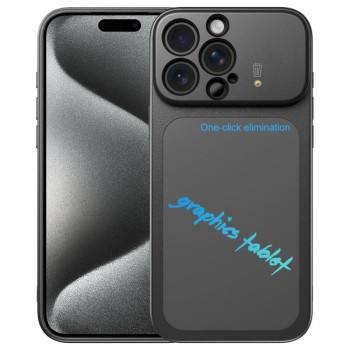 Противоударный чехол Frame Frosted Writing Board для iPhone 15 Pro Max — чёрный