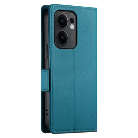 Чехол-книжка Side Buckle Magnetic Frosted Leather для OPPO Reno13 F/Reno13 FS - синий