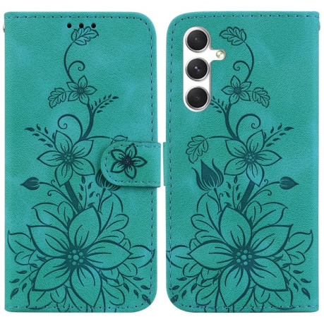 Чохол-книжка Lily Embossed Leather  для Samsung Galaxy S25+ 5G 5G - зелений