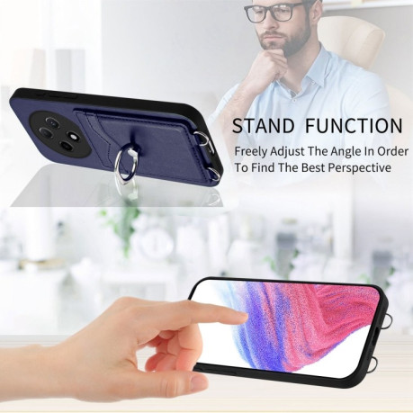 Противоударный чехол R20 Ring Card Holder для OPPO A3 Pro 5G - синий
