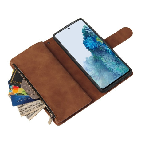Чохол-книжка Zipper Wallet Bag на Samsung Galaxy S20 FE - коричневий