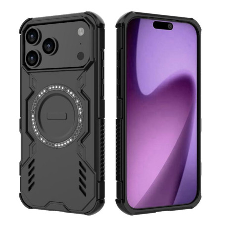 Противоударный чехол Butterfly Armor MagSafe Magnetic Ring Shockproo для iPhone 17 Pro Max - черный