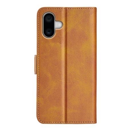 Чехол-книжка Dual-side Magnetic Buckle для iPhone 16 - желтый