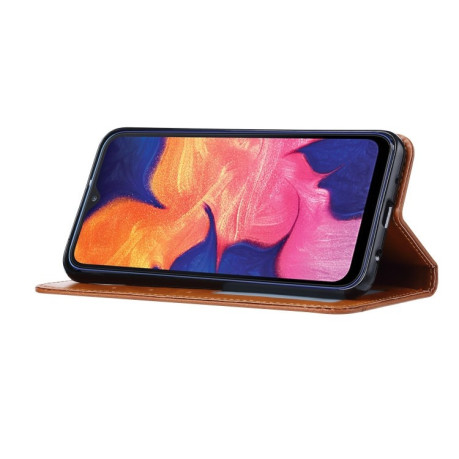 Кожаный чехол- книжка Knead Skin Texture на Samsung Galaxy A10-винно-красный