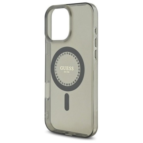 Оригінальний чохол Guess IML Rhinestones MagSafe для iPhone 16 Pro Max - Black