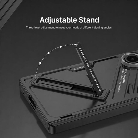 Чехол GKK Integrated Magnetic Folding Hinge Vision на Samsung Galaxy Fold8 Ultra 5G — серый