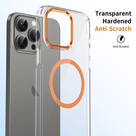 Чохол протиударний Ice Feel HD Transparent MagSafe PC для iPhone 16 Pro - помаранчевий