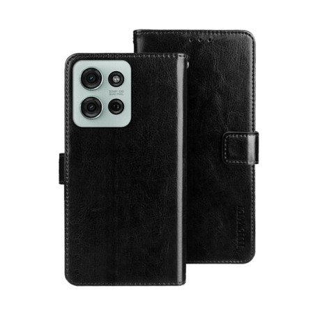 Чехол-книжка idewei Crazy Horse Texture для Motorola Moto G75 5G - черный