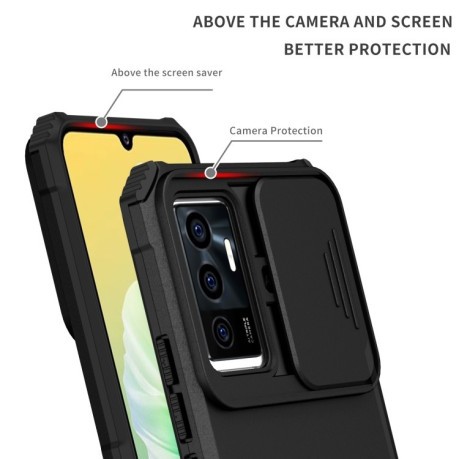 Протиударний чохол Stereoscopic Holder Sliding для Vivo V23e/S10e 5G - чорний