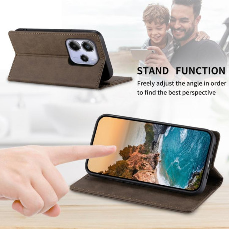 Чохол-книжка Business Solid Color Magnetic RFID Leather Xiaomi Redmi Note 14 4G 164.48mm - коричневий