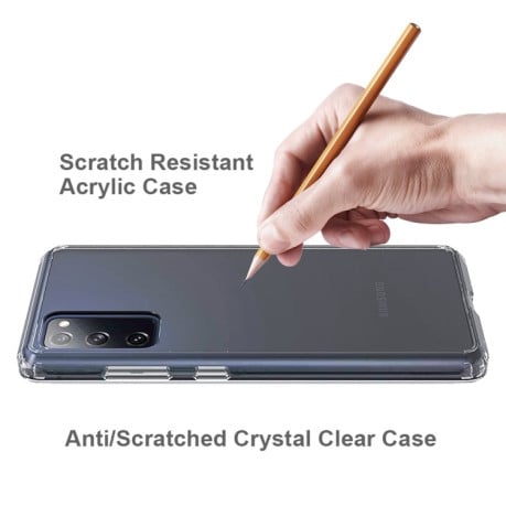 Акриловый противоударный чехол HMC на Samsung Galaxy S20 FE - прозрачный
