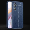 Противоударный чехол Litchi Texture на Samsung Galaxy A35 - синий