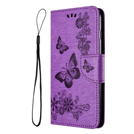 Чехол-книжка Embossed Butterfly для Google Pixel 8 Pro - фиолетовый