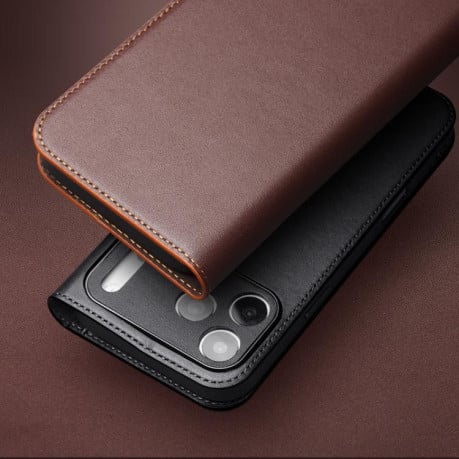 Чехол-книжка QIALINO Classic Gen2 с натуральной кожи на iPhone 17 - черный