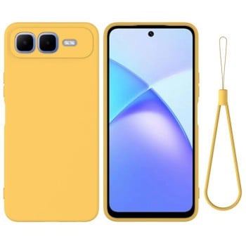 Силиконовый чехол Solid Color Liquid Silicone для Infinix Smart 10 Plus 4G — жёлтый